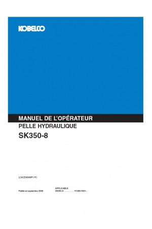 Kobelco SK350-8 Operator`s Manual