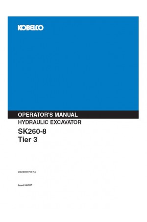 Kobelco SK260-8 Operator`s Manual