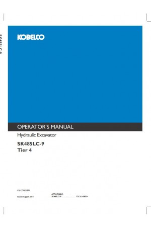 Kobelco SK485-9 Operator`s Manual