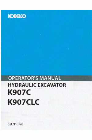 Kobelco K907 Operator`s Manual