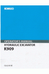 Kobelco K909 Operator`s Manual