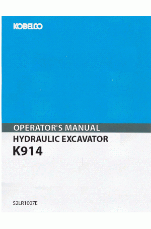 Kobelco K914 Operator`s Manual