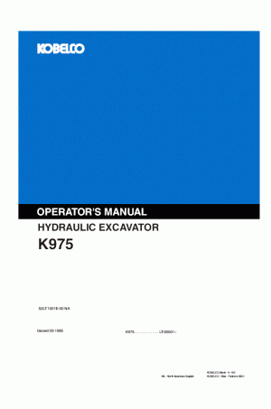 Kobelco 975 Operator`s Manual