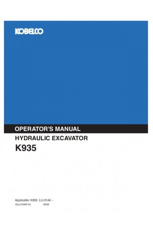 Kobelco K935 Operator`s Manual