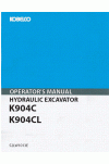Kobelco K904 Operator`s Manual