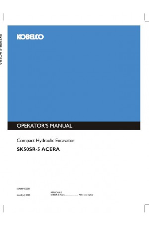 Kobelco SK50SR Operator`s Manual