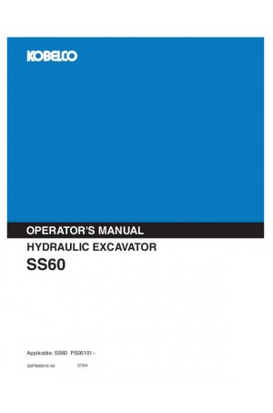 Kobelco SS60 Operator`s Manual