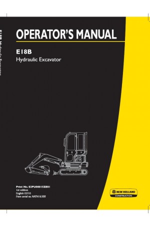 New Holland CE E18B Operator`s Manual