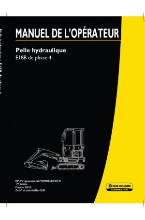 New Holland CE E18B Operator`s Manual