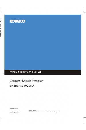 Kobelco SK30SR-5 Operator`s Manual