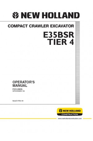 New Holland CE E35B SR Operator`s Manual
