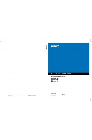 Kobelco 230SRLC-3 Operator`s Manual