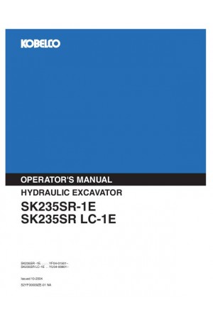 Kobelco SK235SR Operator`s Manual