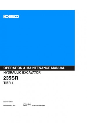 Kobelco 235SR Operator`s Manual