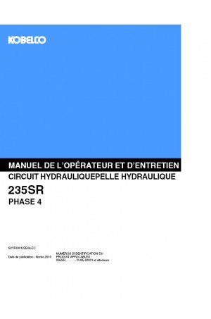 Kobelco 235SR Operator`s Manual