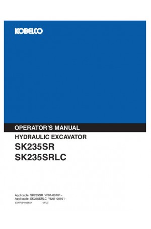 Kobelco SK235SR Operator`s Manual