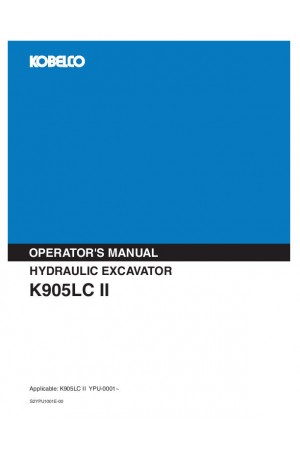 Kobelco K905LC-II Operator`s Manual