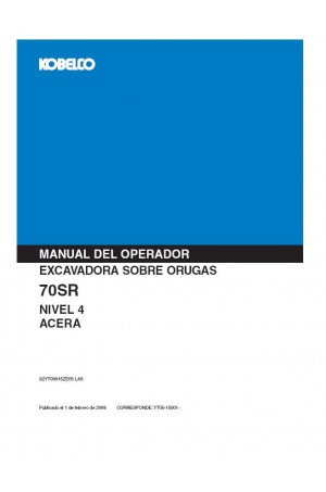 Kobelco SK70SR Operator`s Manual