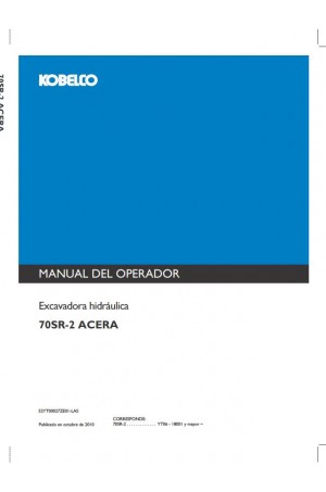 Kobelco 70SR-2 Operator`s Manual