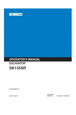 Kobelco SK135 Operator`s Manual