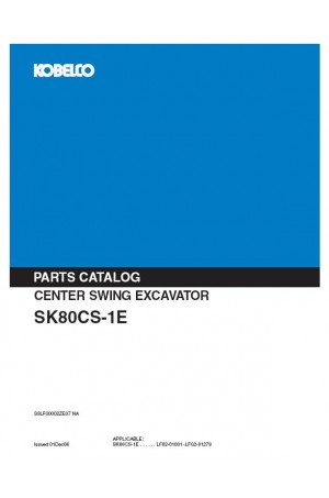 Kobelco SK80, SK80CS, SK80CS-1E Parts Catalog