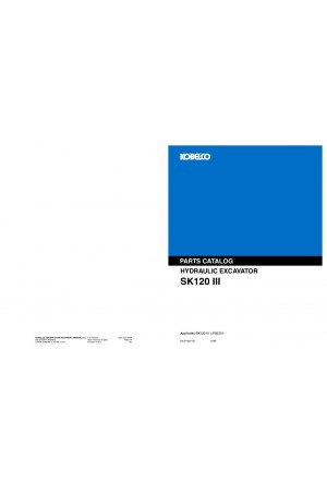 Kobelco SK120 Parts Catalog