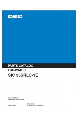 Kobelco SK135, SK135SRLC-1E Parts Catalog