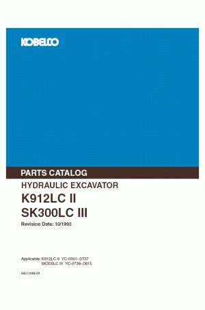 Kobelco K912, SK300LC Parts Catalog