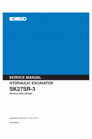 Kobelco SK27SR-3 Service Manual