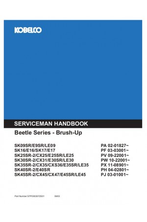 Kobelco SK25SR, SK30SR, SK35SR, SK45SR Operator`s Manual