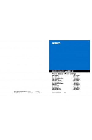 Kobelco SK115, SK135, SK200, SK70SR Operator`s Manual