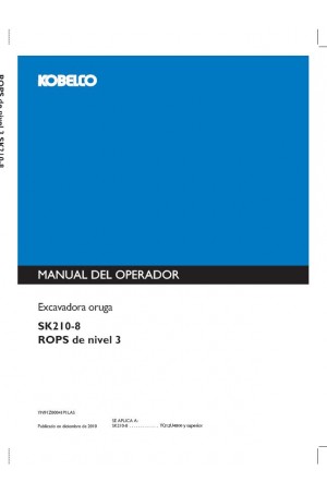 Kobelco SK210, SK210-8 Operator`s Manual