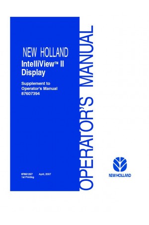 New Holland Intelliview Operator`s Manual