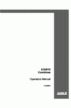 Case IH 815, 915 Operator`s Manual