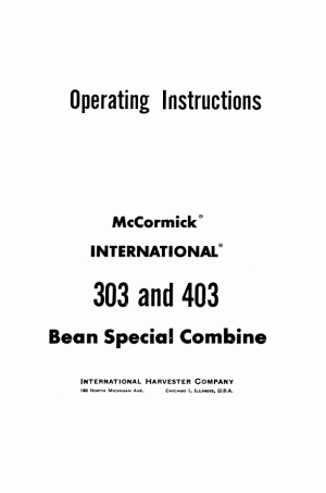 Case IH 303, 403 Operator`s Manual