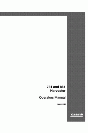 Case IH 781, 881 Operator`s Manual