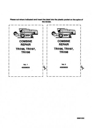 New Holland TR96, TR97, TR98 Service Manual