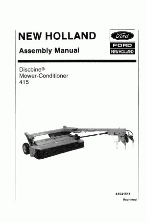 New Holland 415 Operator`s Manual