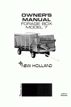 New Holland 7 Operator`s Manual