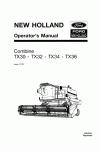 New Holland TX36 Operator`s Manual