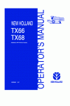 New Holland TX66, TX68 Operator`s Manual
