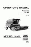 New Holland TR86 Operator`s Manual