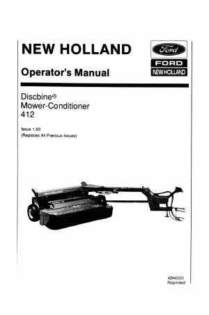 New Holland 412 Operator`s Manual