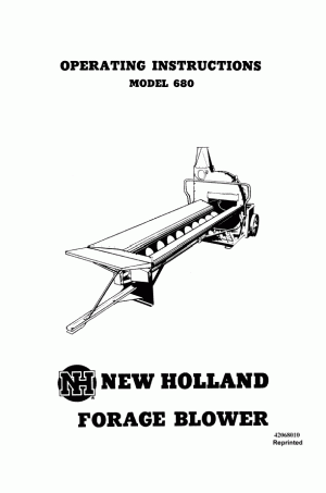 New Holland 680 Operator`s Manual