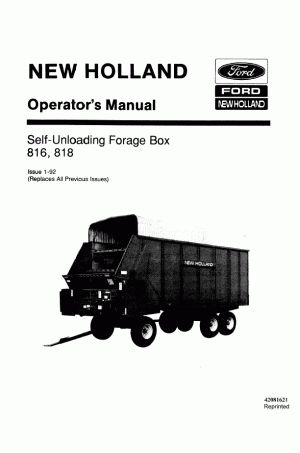 New Holland 816, 818 Operator`s Manual