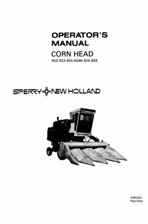 New Holland 922, 923, 924, 925, 926 Operator`s Manual