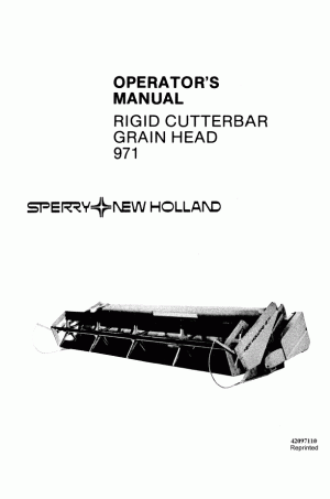 New Holland 971 Operator`s Manual