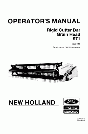 New Holland 971 Operator`s Manual