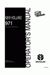 New Holland 971 Operator`s Manual