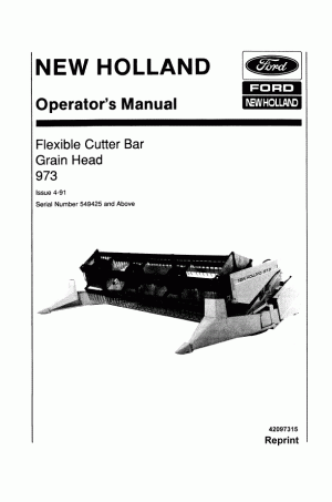 New Holland 973 Operator`s Manual